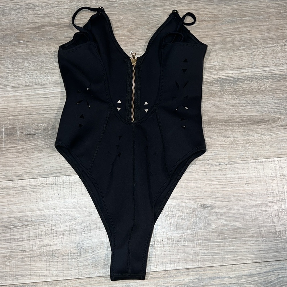 GIGI C black cut out low back one piece neoprene bikini - Picture 8 of 9